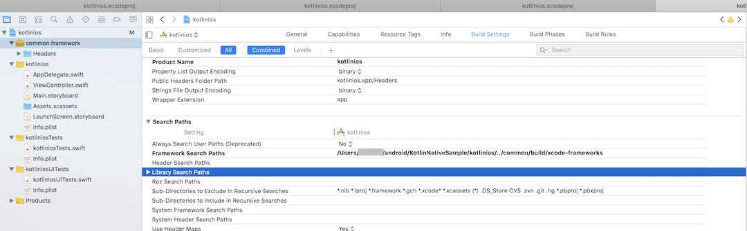 Framework Search Paths